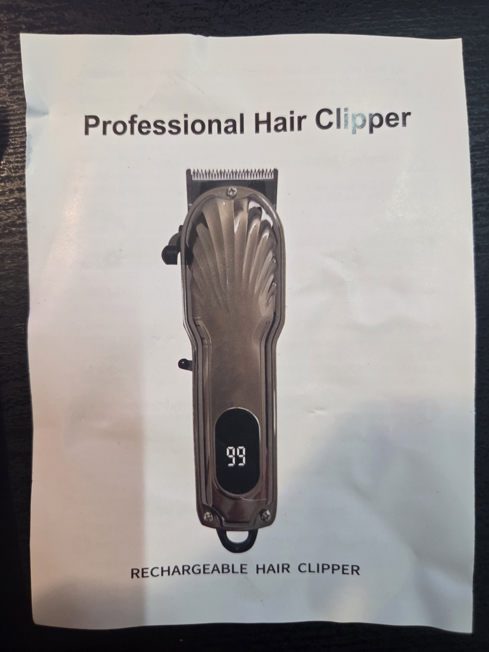 Professional Rechargeable Hair Clipper for Men - Metallic Silver